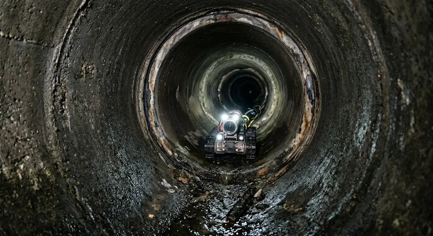 Robotic sewer camera inspecting pipe interior for Sewer Line Repair in Shawnee